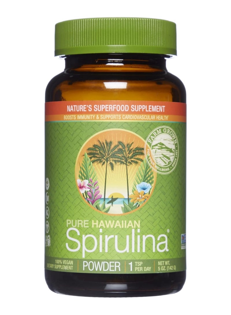 Nutrex Hawaii Pure Hawaiian Spirulina Powder 5 Ounce - Natural Premium Spirulina from Hawaii - Vegan, Non-GMO, Immunity Support - Superfood Supplement & Natural Multivitamin 