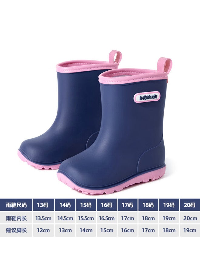 Tiantianzai Kids Rain Shoes Girls Boys Kindergarten Waterproof Anti-slip Lightweight Children's Water Shoes Elementary School Students Wear-resistant Rubber Shoes Rain Boots