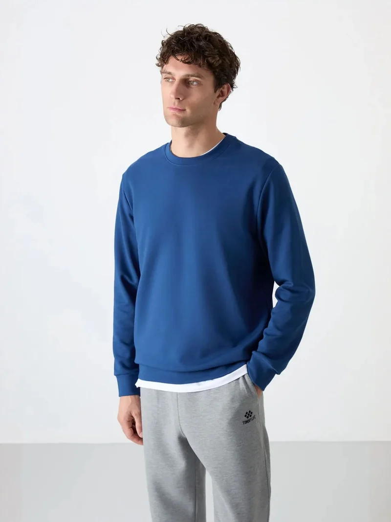 TOMMYLIFE TOMMY Men's Plain Crew Neck Sweatshirt