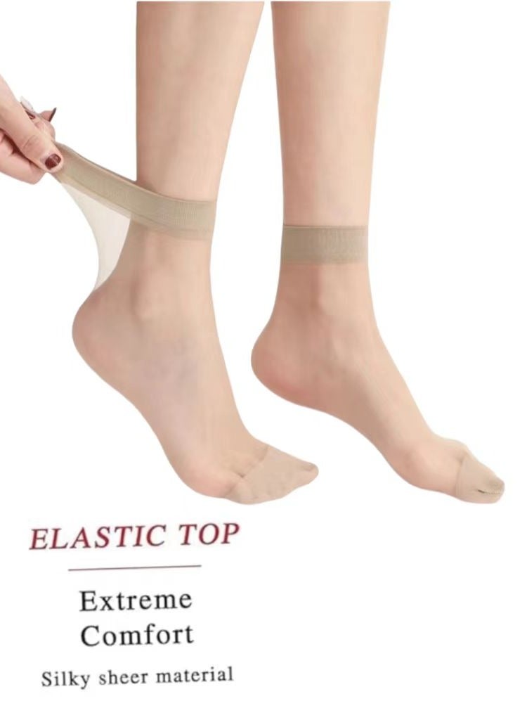 LANG SHA 12 Pairs Sheer Ankle Socks Thin Nylon Transparent Ankle High Hosiery Socks Short Dress Stockings for Women Girls(Multi Color) - Image 5