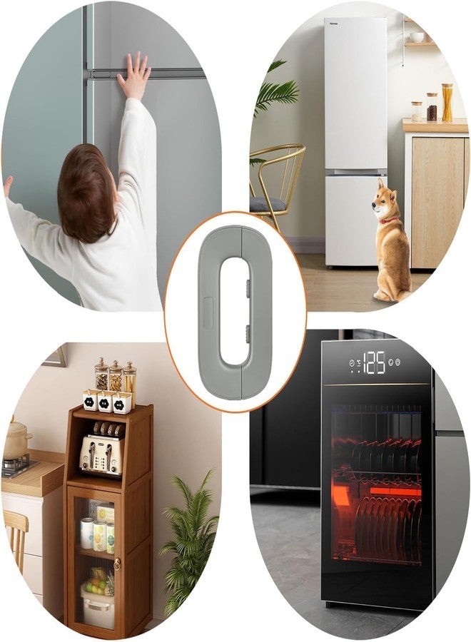 Dodhar Child Safety Door Locks Self Adhesive Cabinet Locks and Refrigerator Fridge Freezer Door Lock for Toddler Kids Refrigerator Fridge Cupboard Wardrobe Multi-Usage (Multicolour) [1pcs] - Image 4