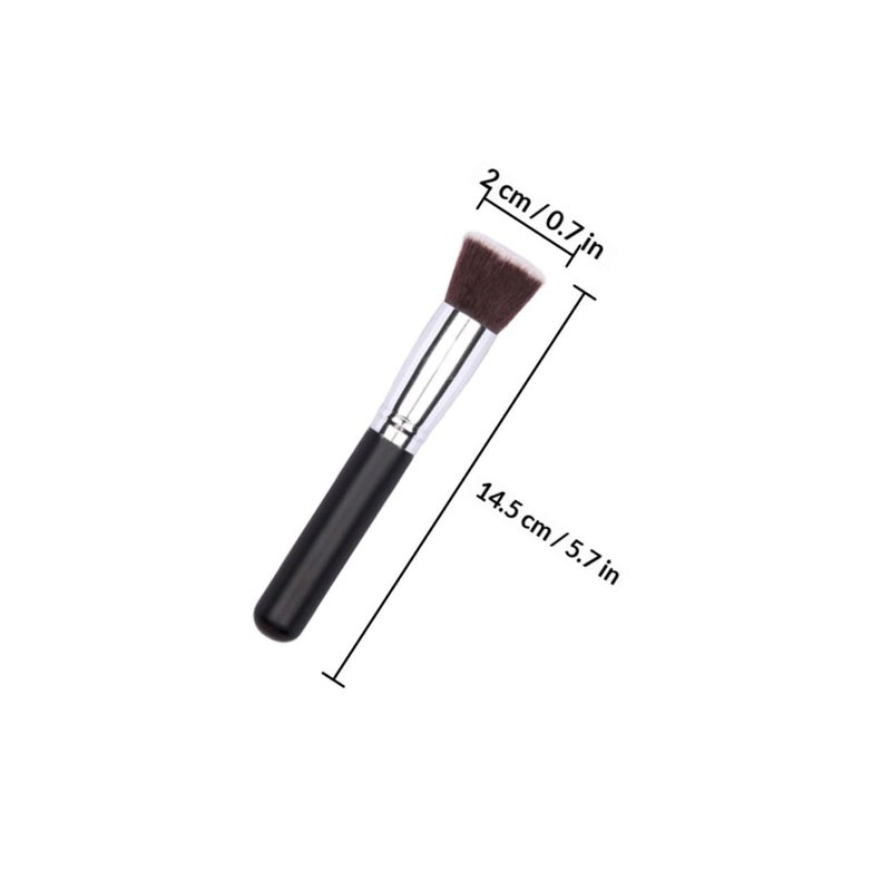 Ciieeo 2pcs Flat Top Foundation Makeup Brushes with Rose Gold and Black Handles, High-density Synthetic Cosmetic Brushes for Blending Cream and Powder, Includes Yin-yang and Printed Seal - Image 2