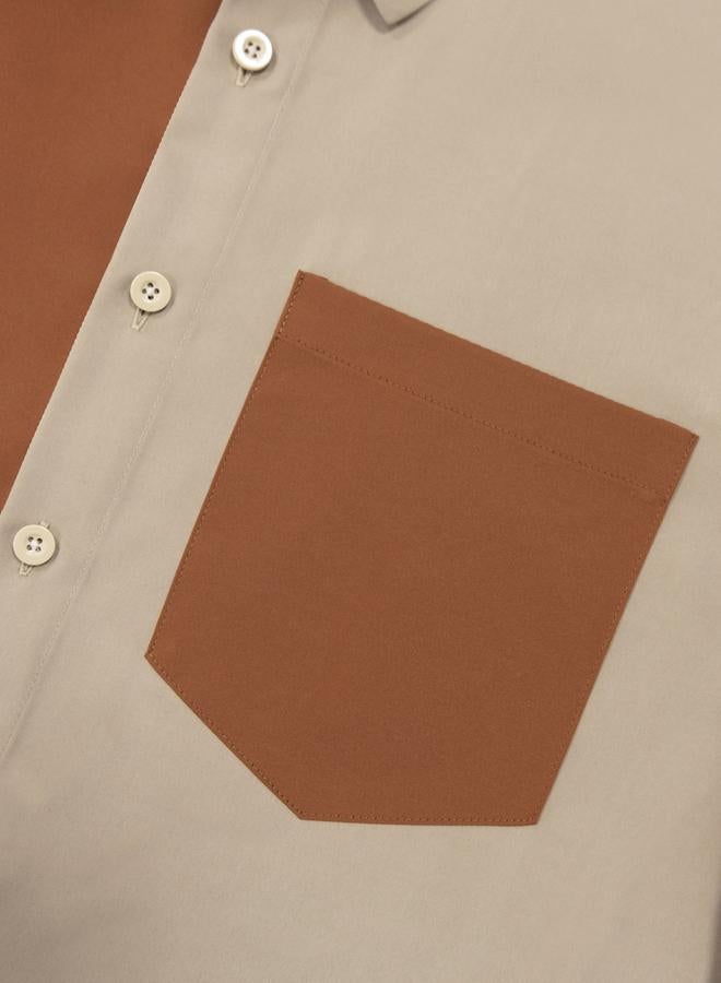 Take Two Men Two-Tone Button-Down Shirt with Pocket - Image 2