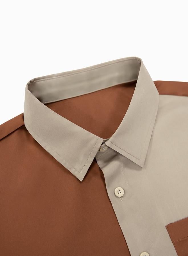 Take Two Men Two-Tone Button-Down Shirt with Pocket - Image 3