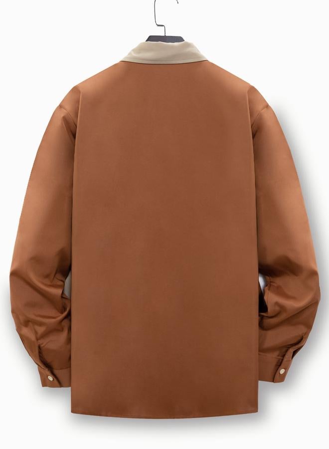 Take Two Men Two-Tone Button-Down Shirt with Pocket - Image 4