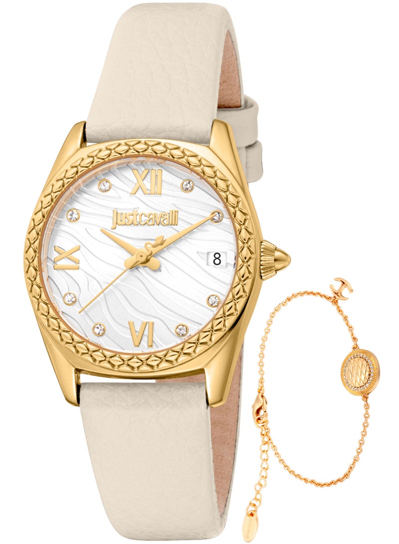 Just Cavalli ساعة نسائية غير قابلة للهزيمة أنيماليير Jc1L312L0025 - جلدية أنثوية كوارتز 3 عقارب - Image 1