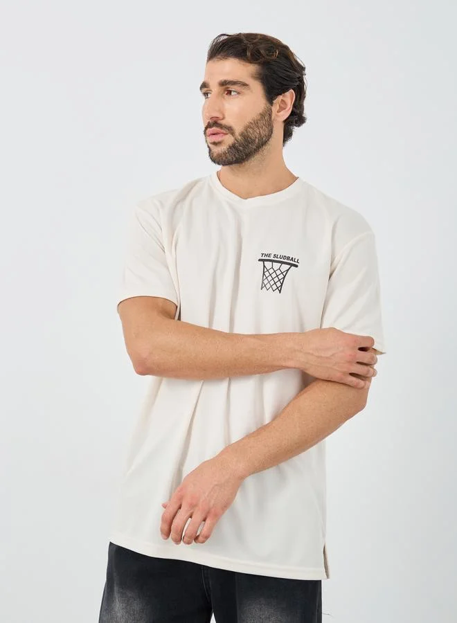 Styli Styli Back Graphic Print Crew Neck Oversized T-Shirt