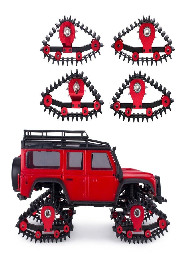 XinGeeek 4PCS TRX4M Snow Tires,Snow Tracks Tires Wheels for Traxxas 1/18 TRX4M RC Crawler Car Upgrades Part (Red) - Image 1