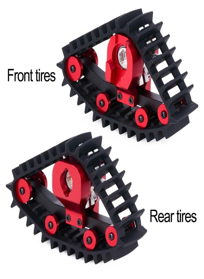 XinGeeek 4PCS TRX4M Snow Tires,Snow Tracks Tires Wheels for Traxxas 1/18 TRX4M RC Crawler Car Upgrades Part (Red) - Image 5