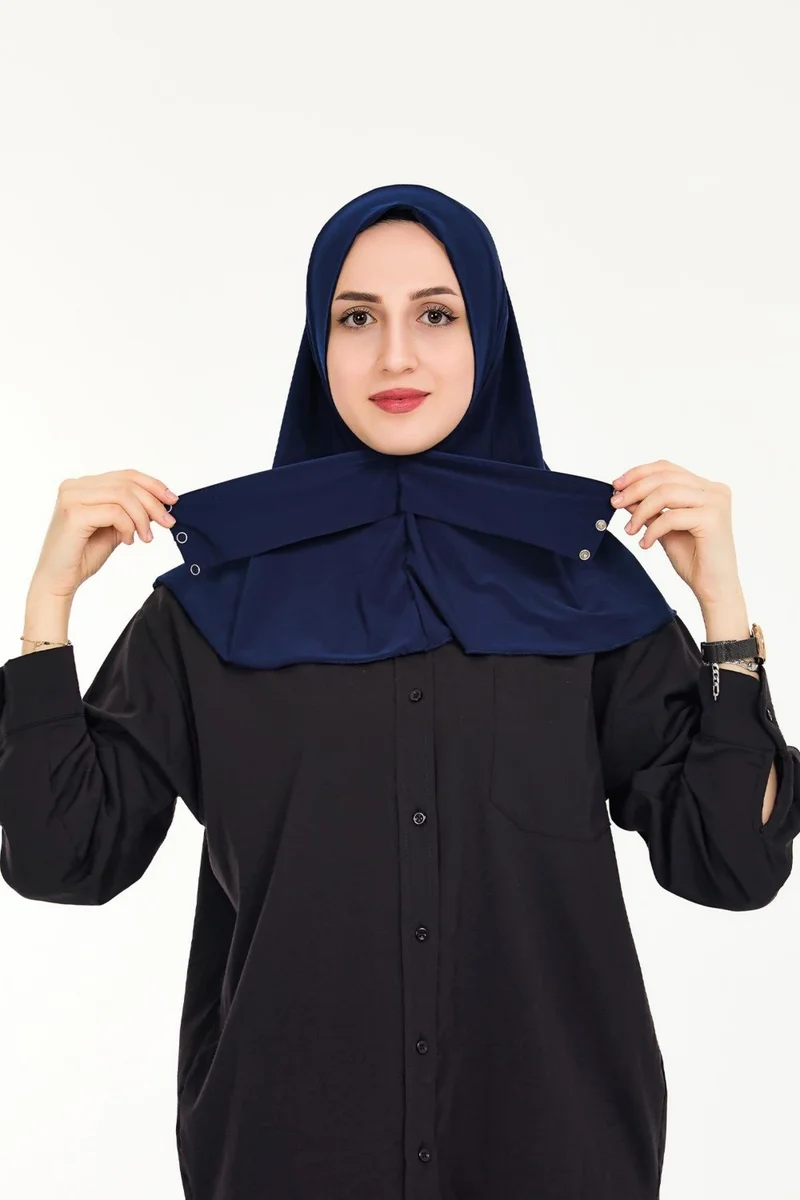 سينسو Women's Hijab Ready Made Hijab Bonnet Shawl with Snap Fasteners