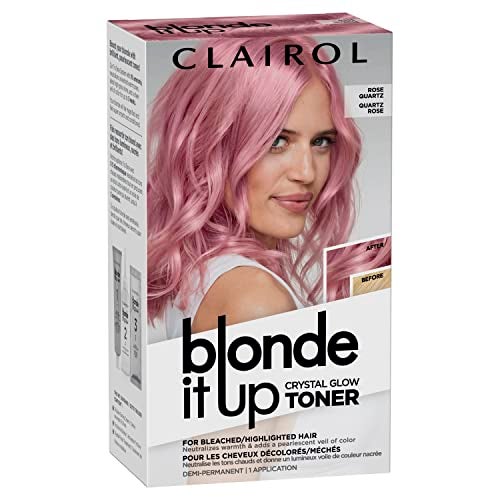 Clairol Blonde It Up Crystal Glow Toners DemiPermanent Hair Dye Rose Quartz Hair Color Ammonia Free Add Pearlescent Tones to PreLightened Shades Neutralizes Warmth Pack of 1 - Image 1