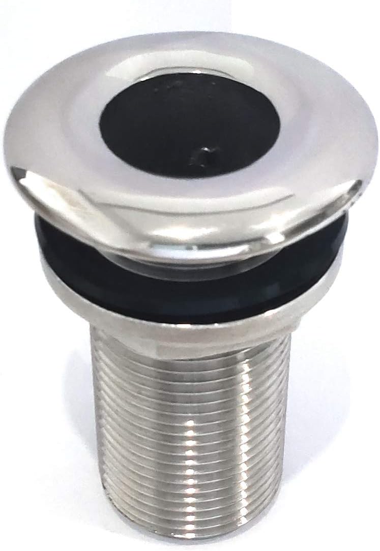 keehui 316 Stainless Steel Durable Combo Stainless Steel Thru-Hull Fitting w/Nut with Custom Gasket Boat Plumbing Fittings for Boats, Yachts, Marine - Image 1