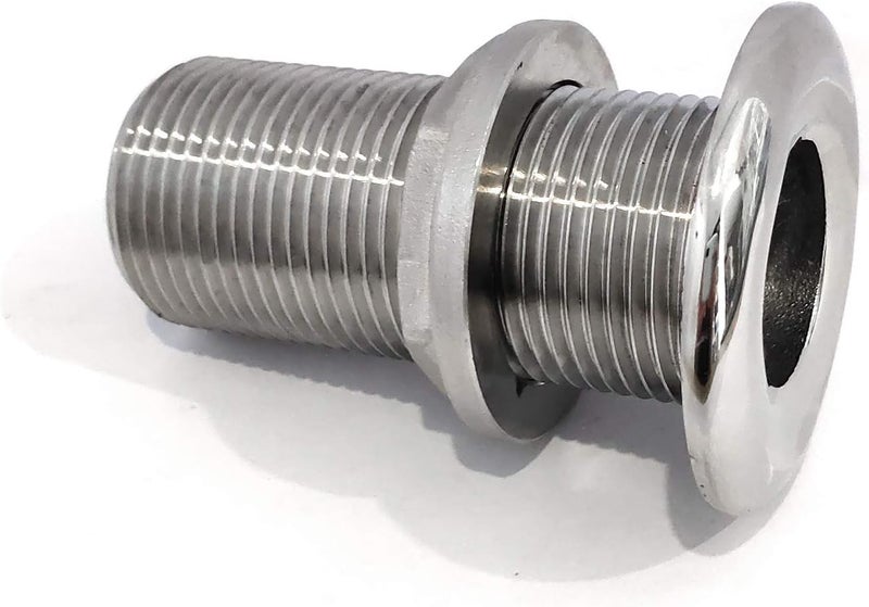 keehui 316 Stainless Steel Durable Combo Stainless Steel Thru-Hull Fitting w/Nut with Custom Gasket Boat Plumbing Fittings for Boats, Yachts, Marine - Image 4