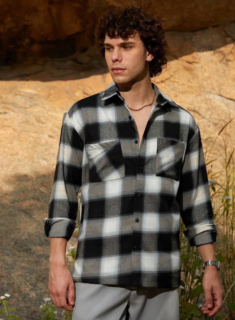 كامبوس سوترا شيرت شيك كاروهات أونيكس أسود رجالي