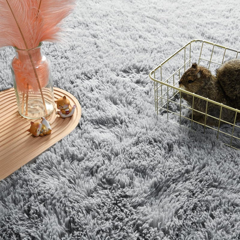 Andecor Soft Fluffy Bedroom Rugs, 5 x 8 Feet Indoor Shaggy Plush Area Rug for Boys Girls Kids Baby College Dorm Living Room Home Decor Floor Carpet, Grey - Image 4