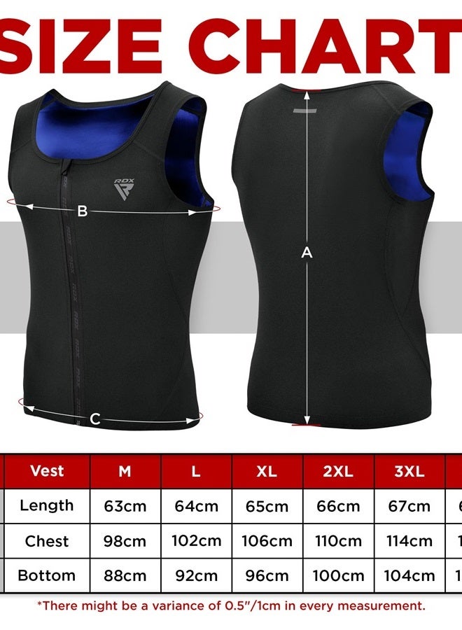 Rdx Men Sauna Vest, Sweat Workout Shirt for Weight loss, Waist Trainer, Corset, Compression Body Shaper Zipper and Seamless - Image 2