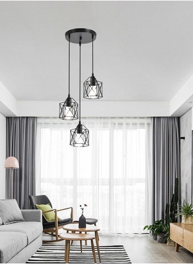 fashionhome - مجموعة من 2 مصباح سقف حديدي إبداعي حديث لغرفة المعيشة وغرفة النوم والشرفة وتركيبات إضاءة السقف - Image 1