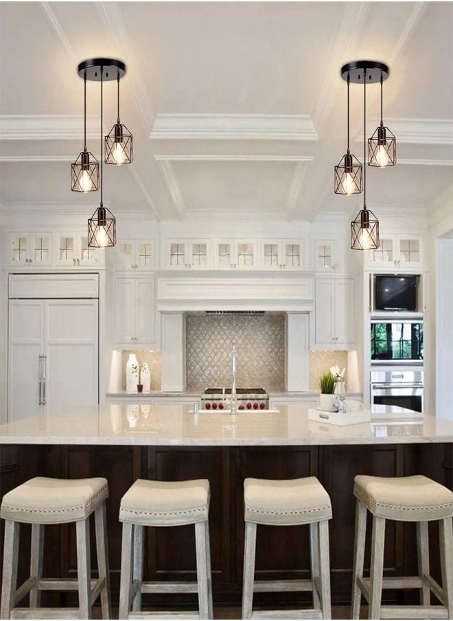 fashionhome - مجموعة من 2 مصباح سقف حديدي إبداعي حديث لغرفة المعيشة وغرفة النوم والشرفة وتركيبات إضاءة السقف - Image 1