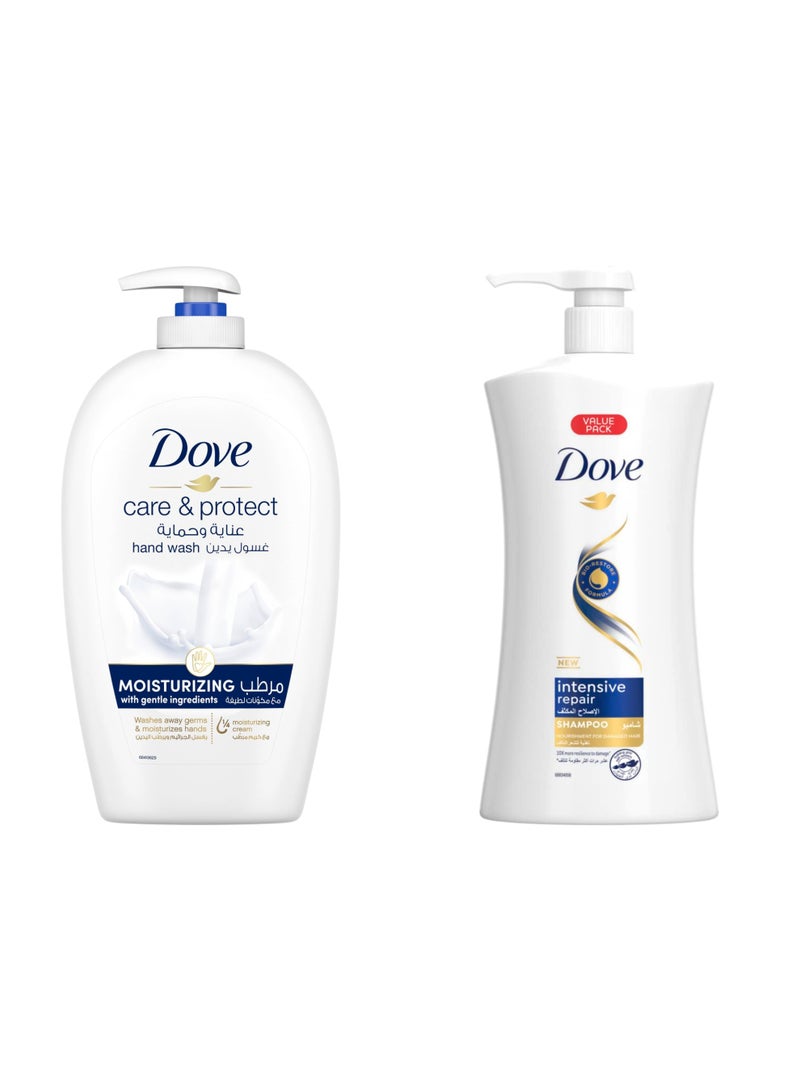 Dove Intensive Repair Shampoo 1L + Dove Nourishing Hand Wash - 500ml - Image 1