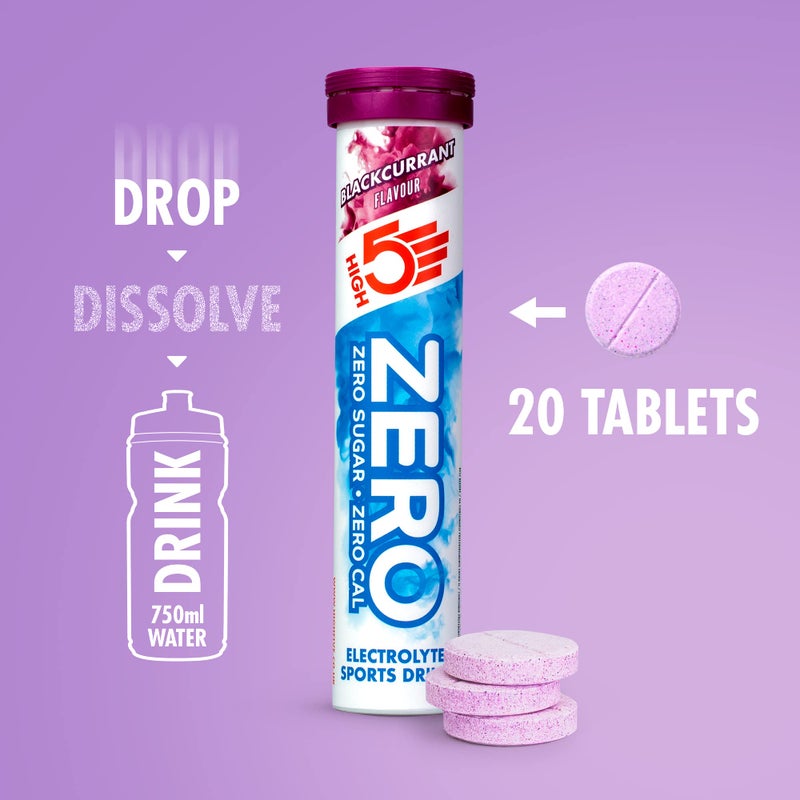High5 ZERO Electrolyte Tablet - Hydration Tablets Enhanced with Vitamin C - 0 Calories & Sugar Free - Boost Hydration, Performance & Wellness - Blackcurrant, 160 Tablets (20x, Pack of 8) - Image 3