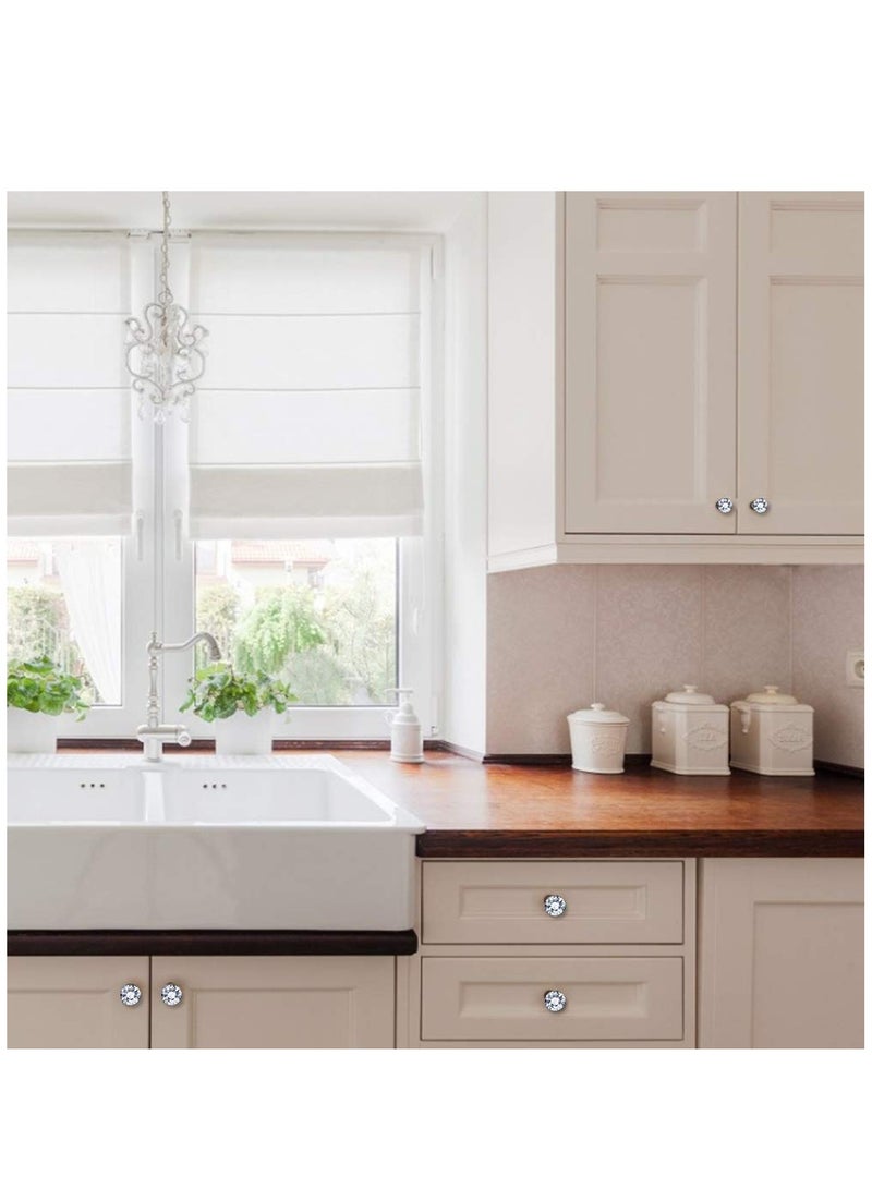 SYOSI 10 Pack Dresser Drawer Cabinet Knobs 30 mm Diamond Shaped Crystal Glass Knobs Pulls for Kitchen Wardrobe Cupboard - Image 3