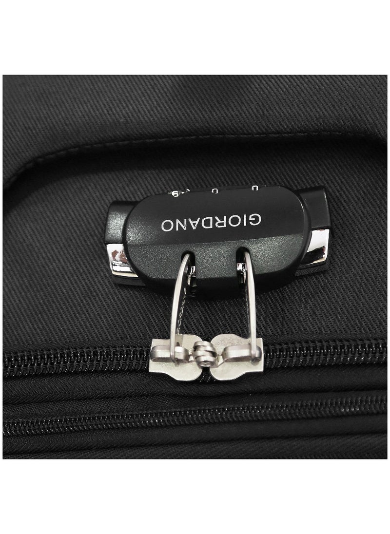 GIORDANO Giordano Softside  Luggage Trolley 3 PCS Set ,Black  - Image 4