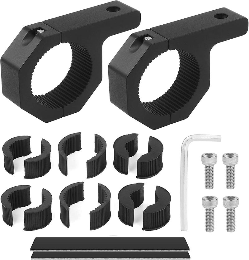 Jtron 2 Pack Off-Road ATV UTV Light Bar Mounts Mounting Bracket Bar Clamp Kits 1"/1.5"/1.75" Inch Aluminium Mounting Bracket Kit LED Off Road Light Horizontal Bar Tube Clamp Roof Roll Cage Holder Fast & slow shipment compatible - Image 1