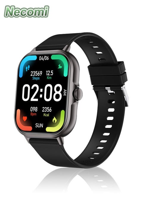 Smartwatch, 2-Inch Smartwatch With Heart Rate Monitor Blood Oxygen And Sleep Monitor Fitness Tracker Watch (Make/Receive Calls),Ip67 Waterproof Smartwatch For Android Ios Phones (Black)