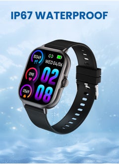 Necomi Smartwatch, 2-Inch Smartwatch With Heart Rate Monitor Blood Oxygen And Sleep Monitor Fitness Tracker Watch (Make/Receive Calls),Ip67 Waterproof Smartwatch For Android Ios Phones (Black)  - Image 5