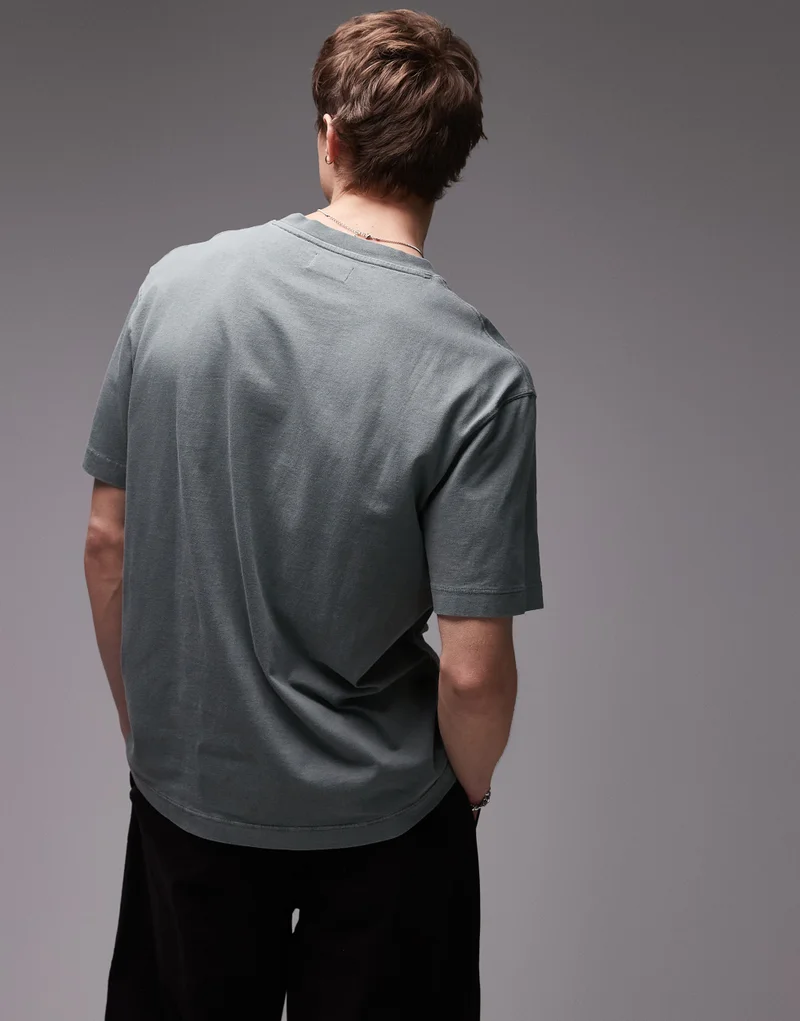 TOPMAN Printed Crew Neck Oversized T-Shirt