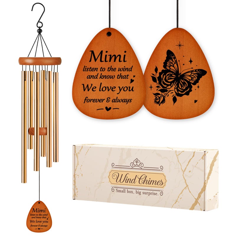 Aurahouse Mimi Gifts Gifts for Mimi Wind Chimes Mimi Mothers Day Birthday Gift Mimi Gift for Grandma Women from Grandkids for Thanksgiving Valentines Day Christmas 255 - Image 2
