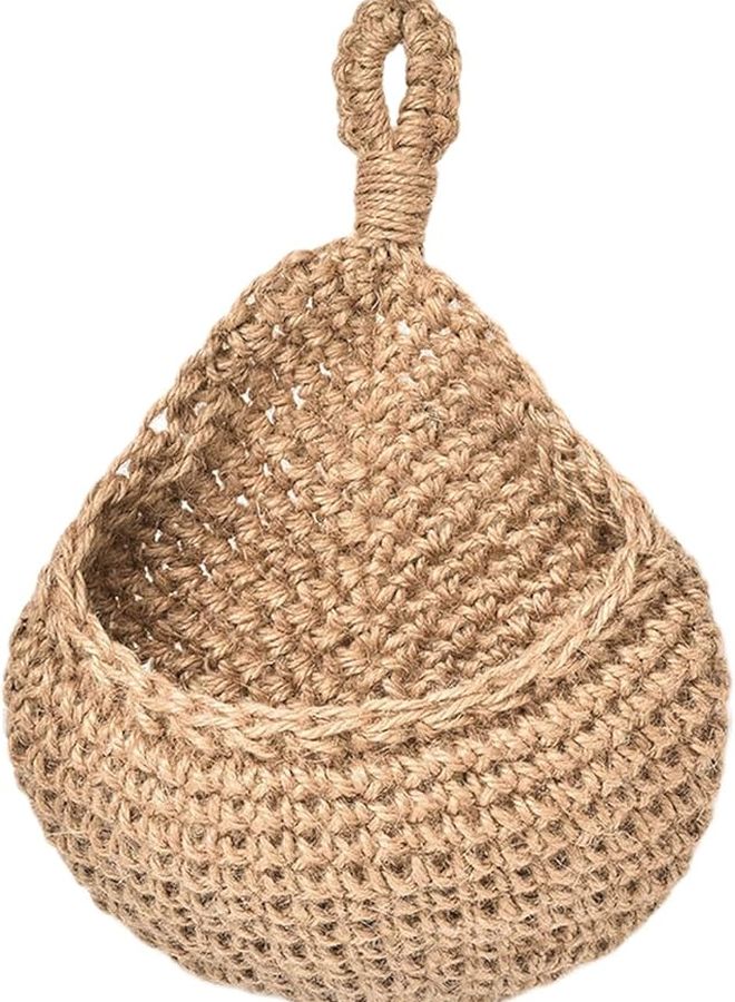 Wall Mounted Cotton Linen Storage Basket 21x27cm for Kitchen Bathroom Organization - Image 2