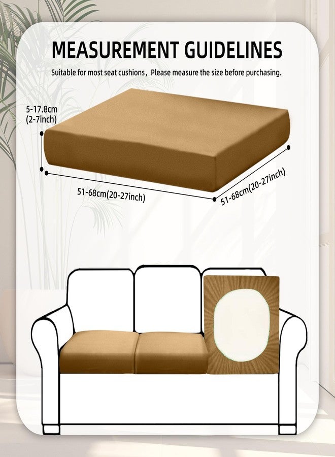 BIETYONE Patio Cushion Covers Outdoor Patio Cushion Covers,Super Elastic Outdoor Cushion Covers Replacement, Suitable for Outdoor Sofa Covers Patio Couch Cover Replacement (8Pcs,Camel, Cover Only) - Image 2