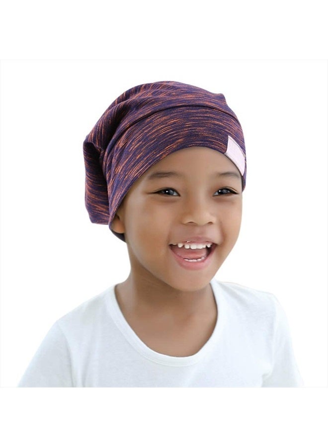 ELIHAIR Kids Beanie Sleep Hats Bonnet for Night Sleeping Cap Silky Lined Satin Bonnet with Adjustable Elastic Band for Teens Toddler Child Natural Curly Frizzy Hair Cover(Rose Violet) - Image 5
