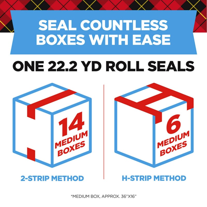 Scotch  Scotch Heavy Duty Shipping and Moving Packing Tape, Clear, Packing and Moving Supplies, 1.88 in. x 22.2 yd., 6 Tape Rolls with Dispensers  - Image 4