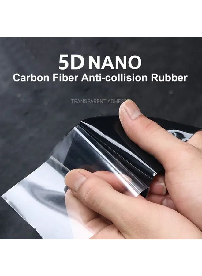 Black 5D Nano Carbon Fiber Reflective Tape Scratch Proof Self Adhesive Waterproof Car Door Sill Mirror Safety Protector Sticker 1pc - Image 2