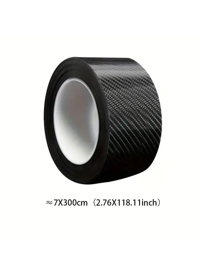 Black 5D Nano Carbon Fiber Reflective Tape Scratch Proof Self Adhesive Waterproof Car Door Sill Mirror Safety Protector Sticker 1pc - Image 3