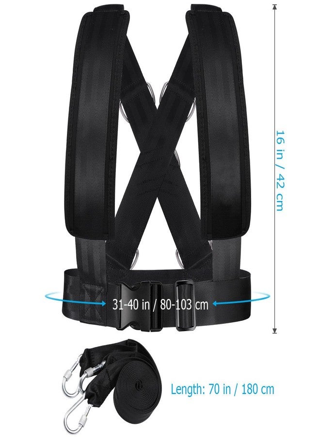 BESPORTBLE Adjustable Sled Harness - with Resistance Band for Strength and Fitness Training Padded Shoulder Straps and Waist Belt for Workout Sled Pulling Durable Neoprene and Polyester Vest - Image 2