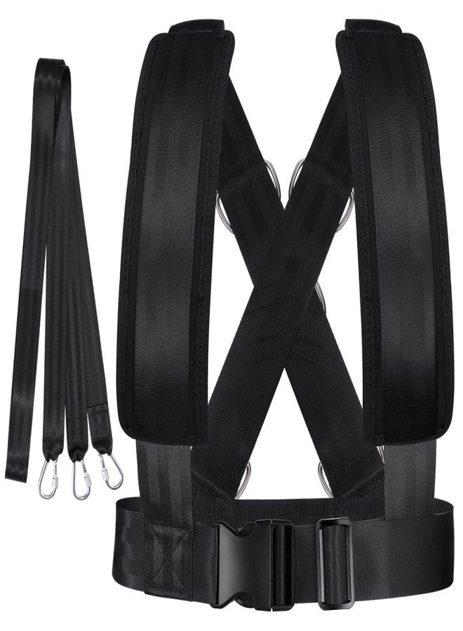 BESPORTBLE Adjustable Sled Harness - with Resistance Band for Strength and Fitness Training Padded Shoulder Straps and Waist Belt for Workout Sled Pulling Durable Neoprene and Polyester Vest - Image 1