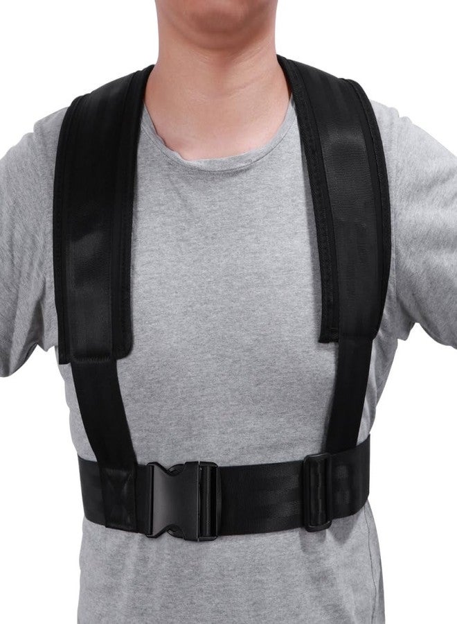 BESPORTBLE Adjustable Sled Harness - with Resistance Band for Strength and Fitness Training Padded Shoulder Straps and Waist Belt for Workout Sled Pulling Durable Neoprene and Polyester Vest - Image 4