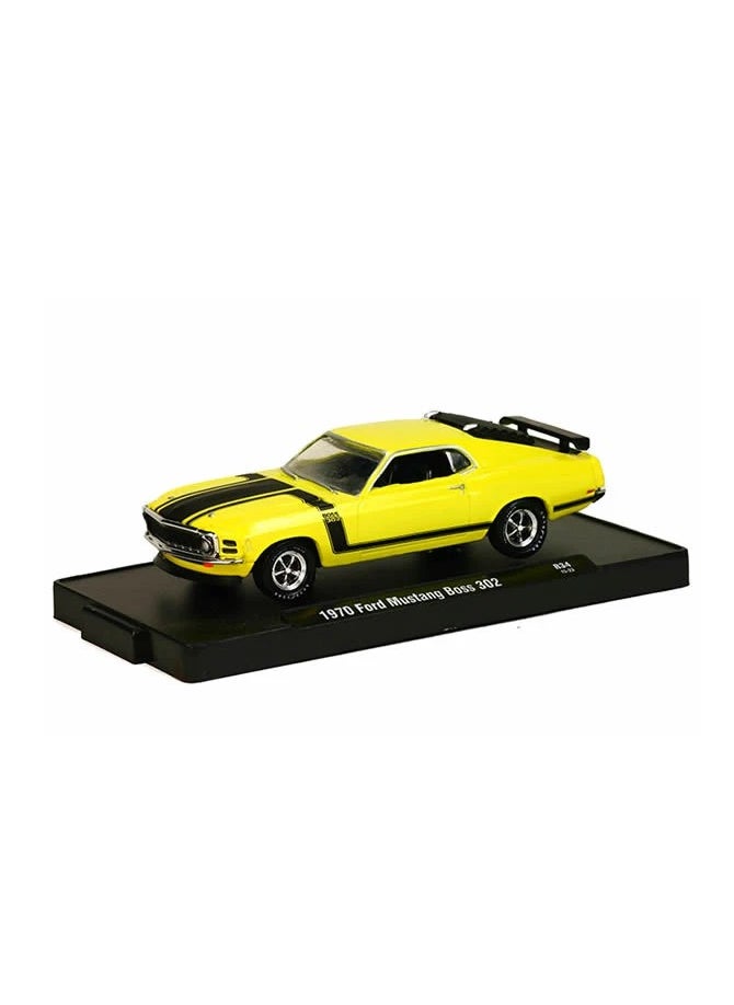 Welly WELLY DIE-CAST 1:24 MODEL CAR 1970 FORD MUSTANG BOSS 302 YELLOW 