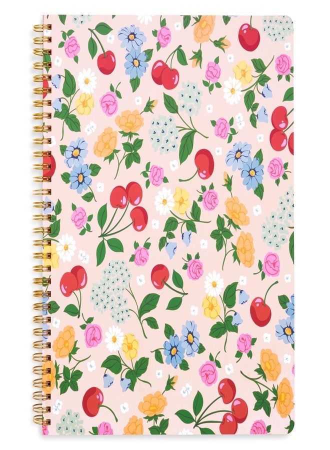 ban.do Floral Rough Draft Large Spiral Notebook, 11" x 9" with Pockets and 160 College Ruled Pages, Flowers and Fruit - Image 1