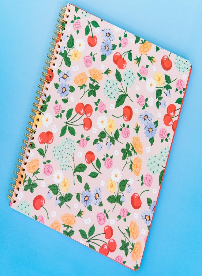 ban.do Floral Rough Draft Large Spiral Notebook, 11" x 9" with Pockets and 160 College Ruled Pages, Flowers and Fruit - Image 5
