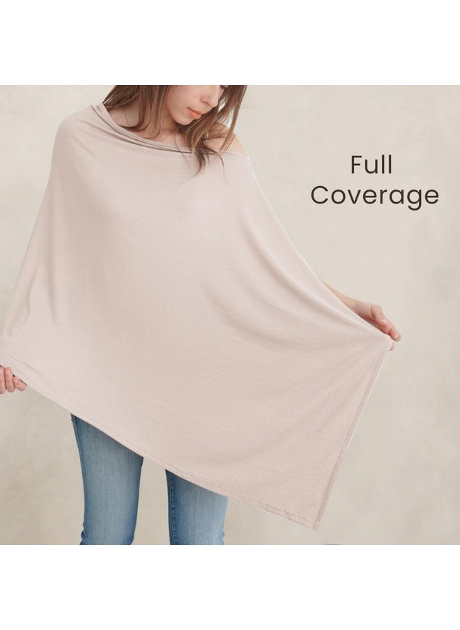Konssy Knit Nursing Cover For Breastfeeding, 360 Full Privacy Breathable Breastfeeding Cover, Multi-Use Carseat Canopy (Blush Beige)  - Image 5