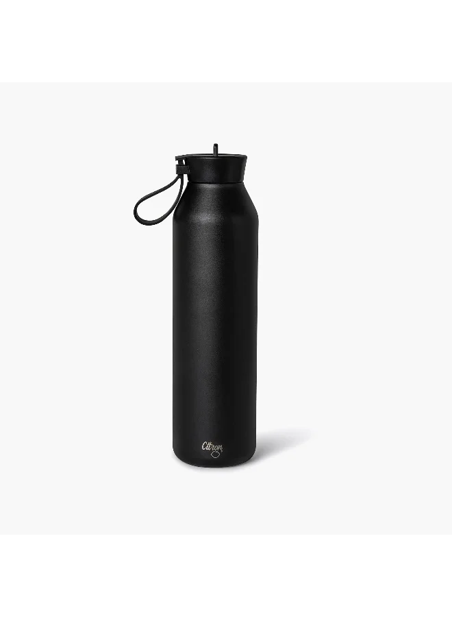 Citron Water Bottle-750Ml-Cylinder (304 Stainless Steel) Black \ 7X26.7