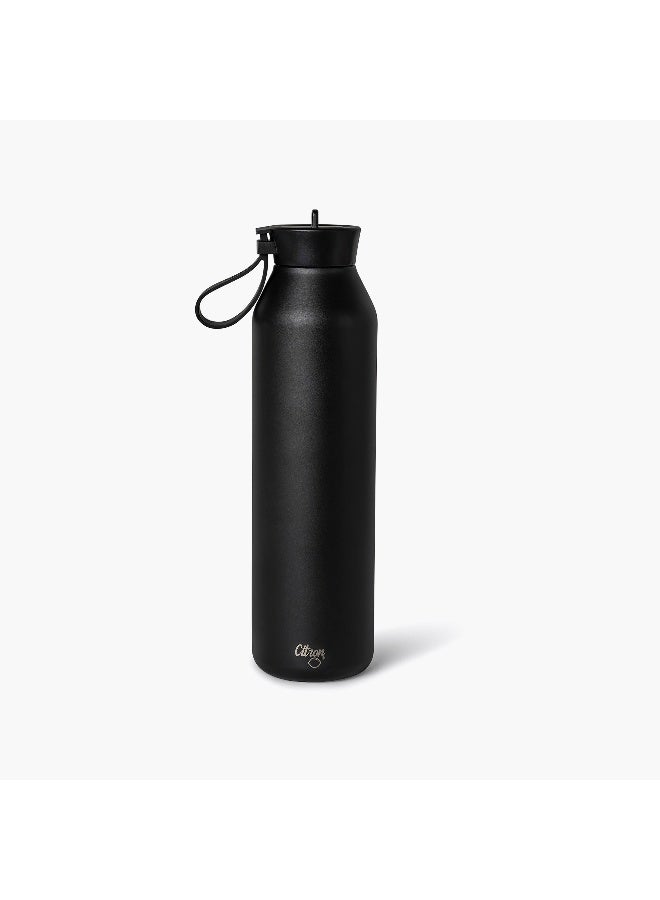 Citron Water Bottle-750Ml-Cylinder (304 Stainless Steel) Black \ 7X26.7 - Image 1