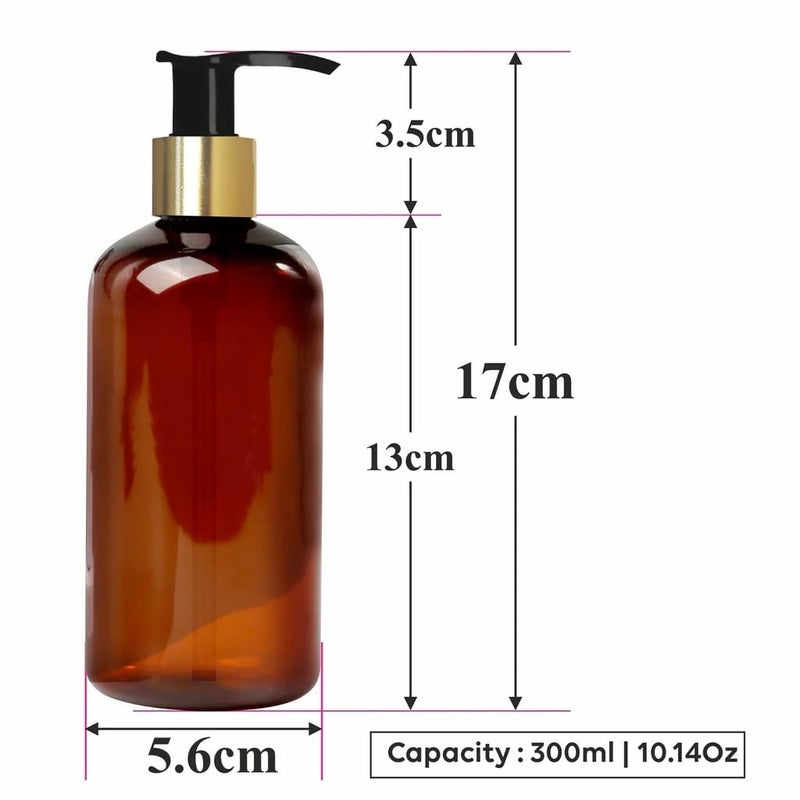 Forest Clay Premium Plastic Bottle with Golden Black Dispenser Pump for Shampoo Lotion Durable Refillable Containers for Liquid Soap Oil 300 ml Pack of 2 Oilve Green - Image 3