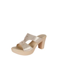Michelle Morgan Michelle Morgan Ladies Block Heel Sandals 214RC181 Beige  - Image 3