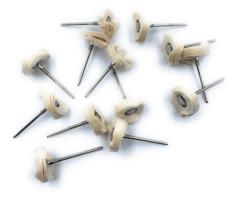 Fozti Mounted Muslin Cloth Buff Cream for 10pc PolishingBuffingCleaning for Dremel Rotary Tool Micro Hand Motor Polishing Motor for Jewellery Making Watchmaking Model Making Hobby Craft DIY 10 - Image 5
