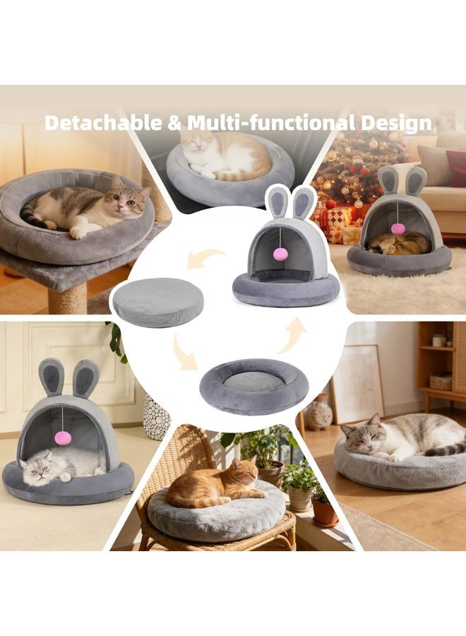 TENECUTE Heated Cat Bed Indoor, Heated Cat House with Timer & Temp Adjustable, Heated Pet Bed with Removable Heating Pad for Cats and Small Dogs, Machine Washable, Non-Slip Bottom, Gifts for Christmas - Image 3
